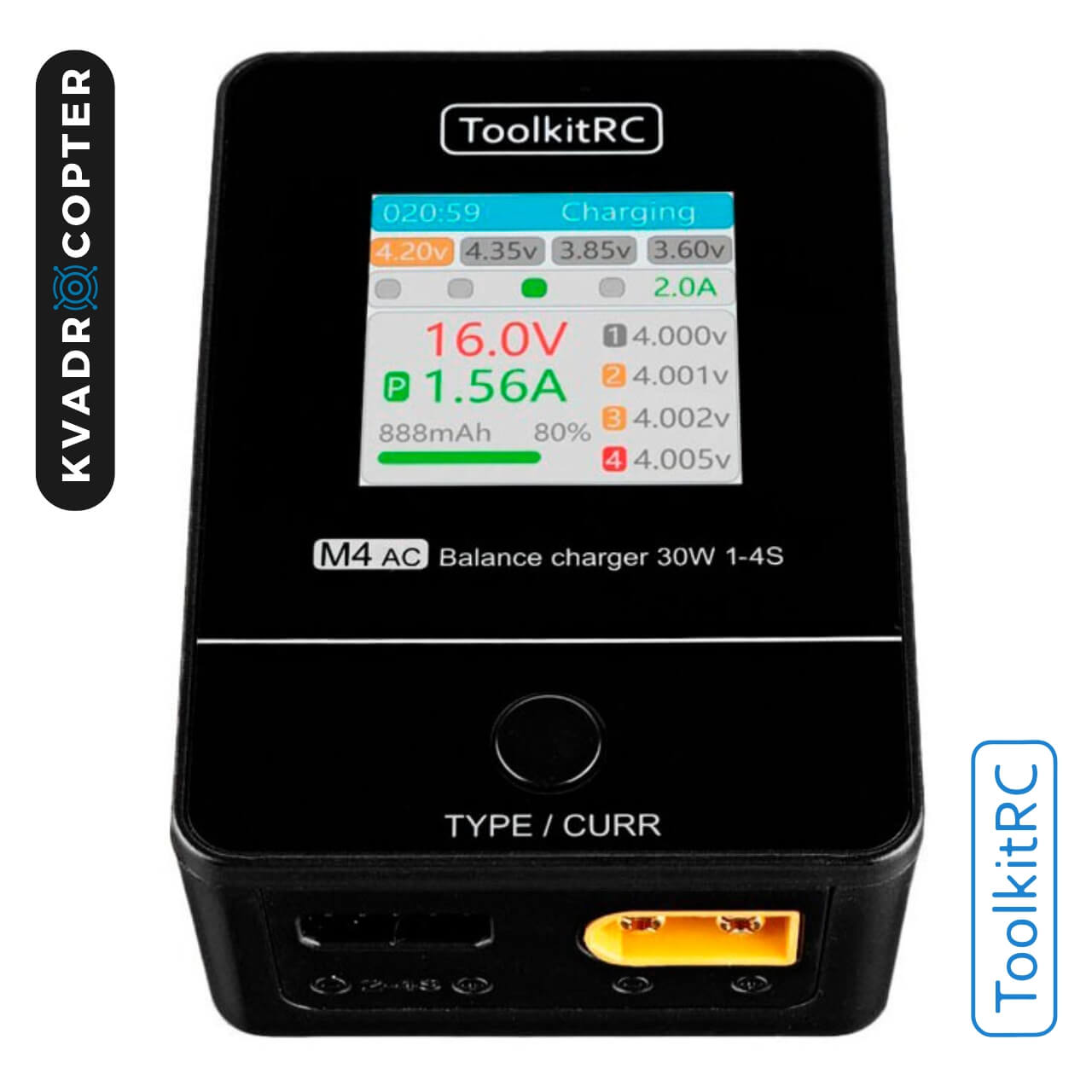 Зарядний пристрій для акумуляторів ToolkitRC M4AC 25W AC, XT60