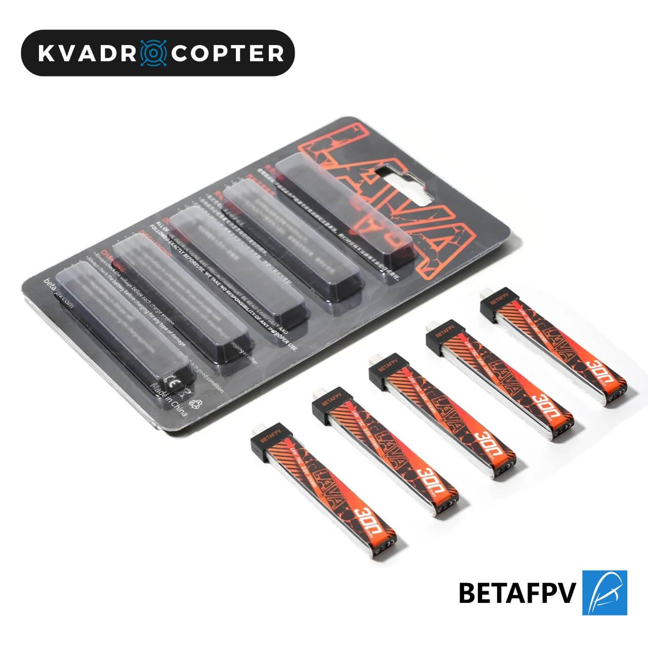 Акумулятор BetaFPV Lava 1S 300 мА·год 75C (5 шт)