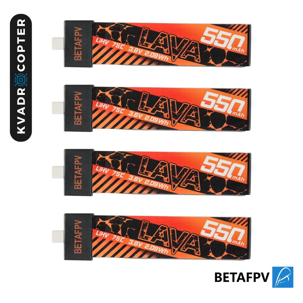 Акумулятор BetaFPV Lava 1S 550 мА·год 75C (4 шт)