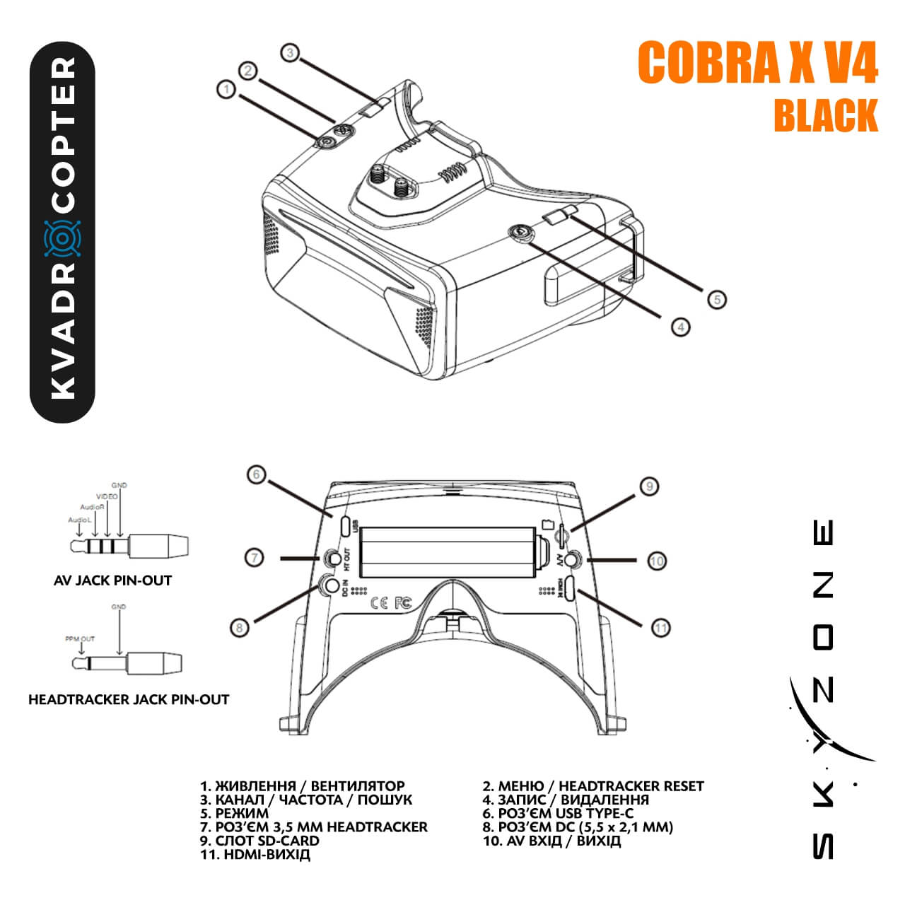 Skyzone Cobra X V4 Чорні
