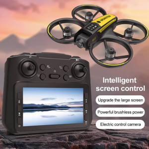 Квадрокоптер M23 - дрон з камерою 4K, FPV Wi-Fi, пульт з екраном, БК двигуни, до 10 хвилин польоту, дальність до 200 м, захист гвинтів, складний корпус, кейс, чорний з жовтим. Photo 3