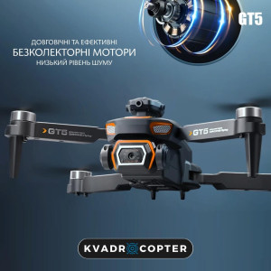 Квадрокоптер GT5 – дрон з 4K і HD камерами, FPV, БК мотори, АКБ у комплекті, Уникнення перешкод, Перевороти на 360 градусів (Фліпи), до 14 хвилин, до 100 м. Photo 2