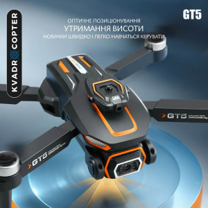 Квадрокоптер GT5 – дрон з 4K і HD камерами, FPV, БК мотори, АКБ у комплекті, Уникнення перешкод, Перевороти на 360 градусів (Фліпи), до 14 хвилин, до 100 м. Photo 3