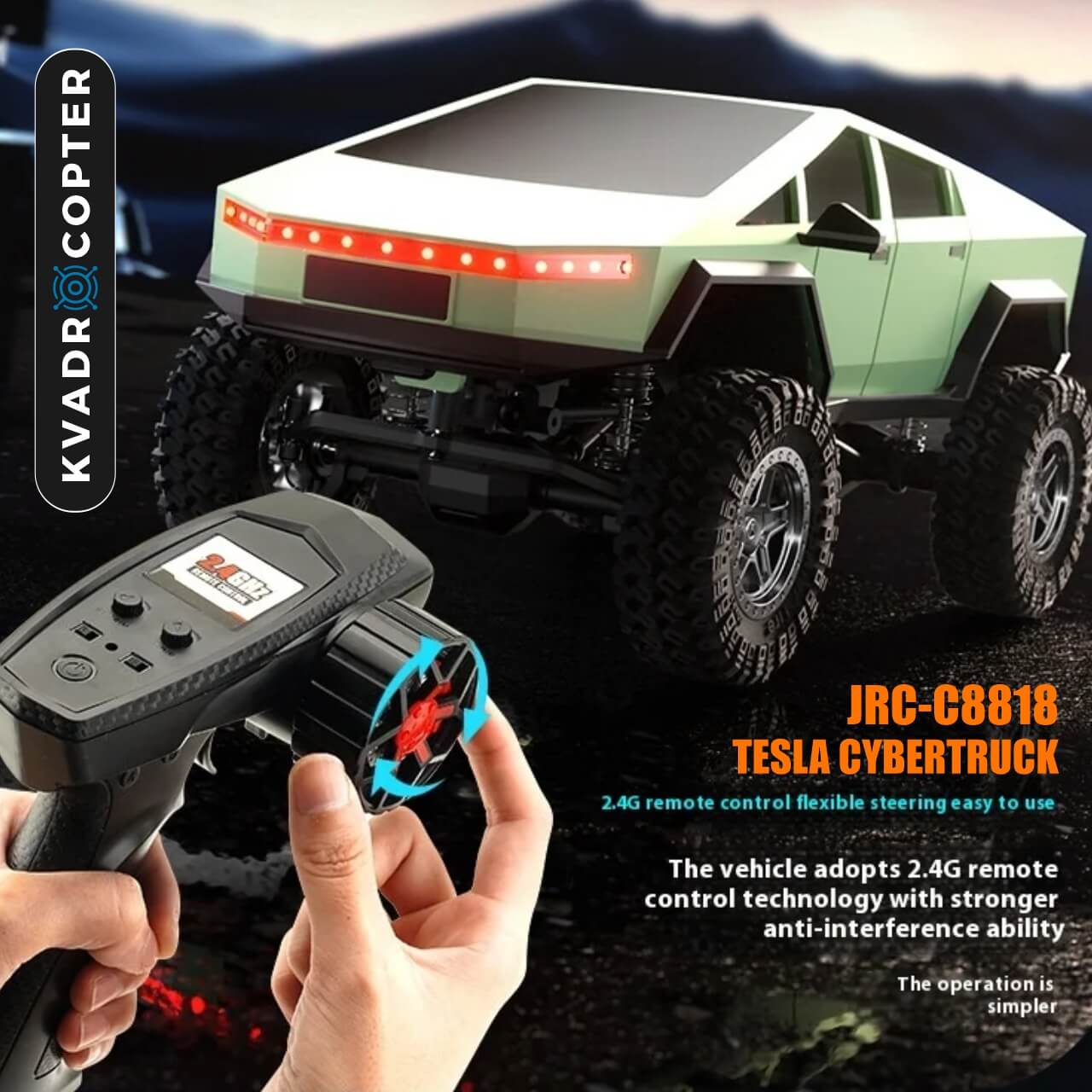 Машинка на радіокеруванні JRC-C8818 1:18 Tesla Cybertruck Green