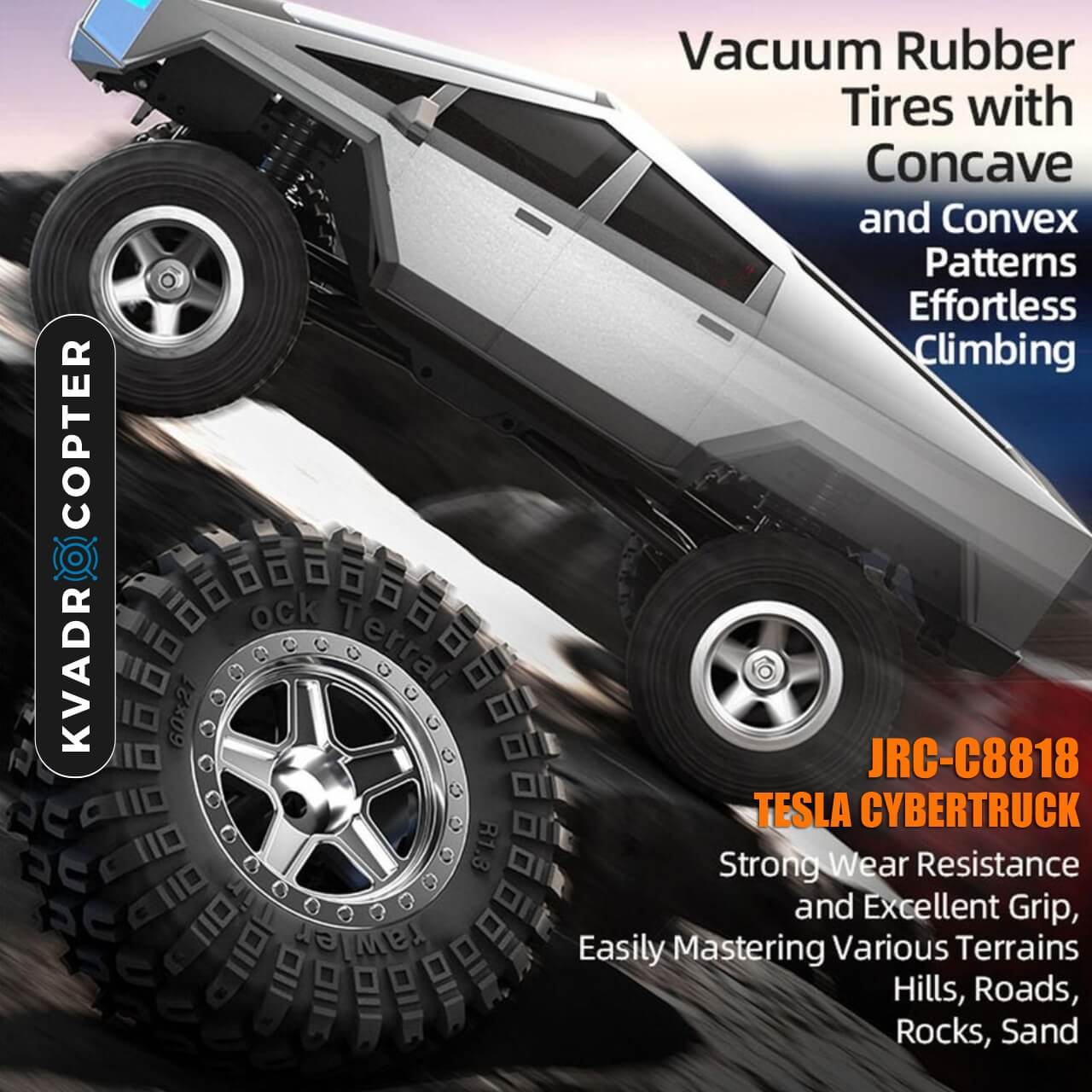 Машинка на радіокеруванні JRC-C8818 1:18 Tesla Cybertruck Grey